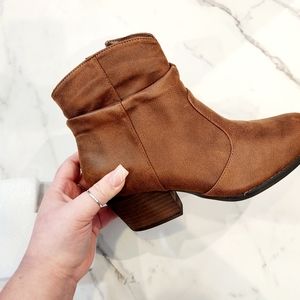 Brown Leather Ankle High Boots
